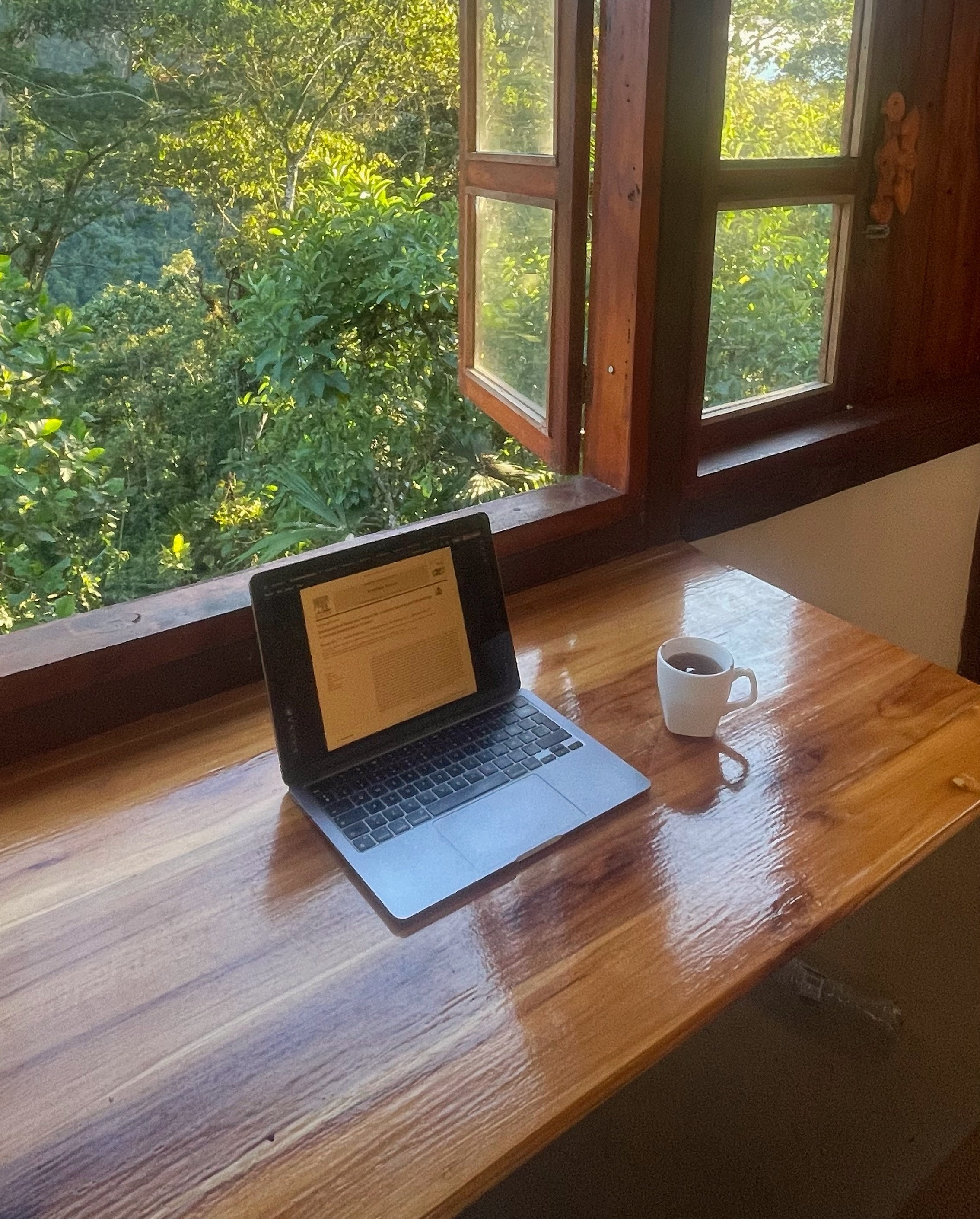 Remote work at La Hesperia reserve